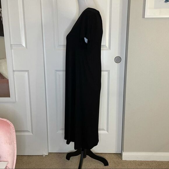 Black Jersey Knit Cross Back Dress Size Small - Picture 4 of 11